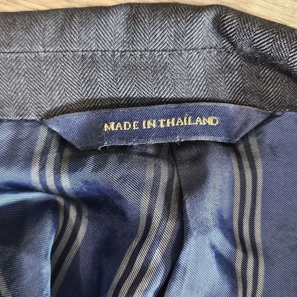 Brooks Brothers Madison Two Button Wool Blazer Jacket Grey Herringbone Mens 48R